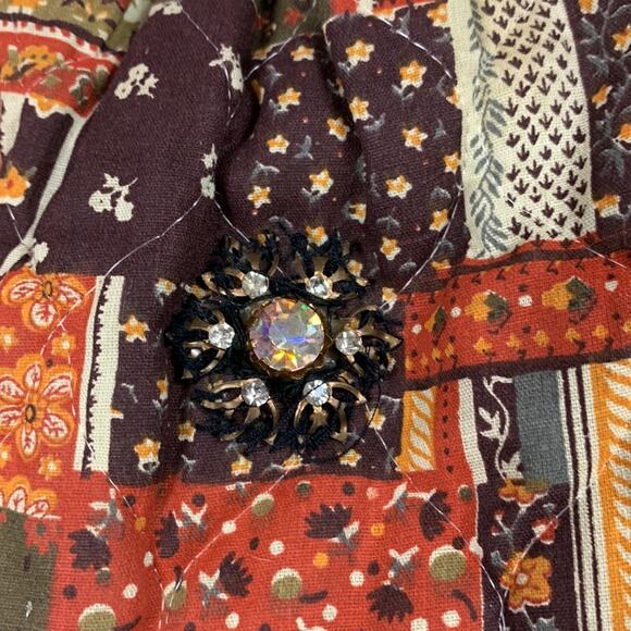 Handmade quilted round handle patchwork look hobo bag - Picture 3 of 7